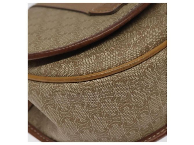 Céline Borsa a spalla in tela Macadam CELINE PVC beige oro Auth BA1292 D'oro - vista 14