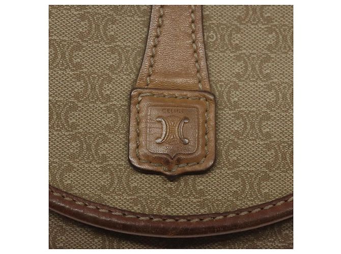 Céline Borsa a spalla in tela Macadam CELINE PVC beige oro Auth BA1292 D'oro - vista 17