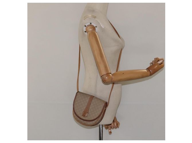 Céline Borsa a spalla in tela Macadam CELINE PVC beige oro Auth BA1292 D'oro - vista 21