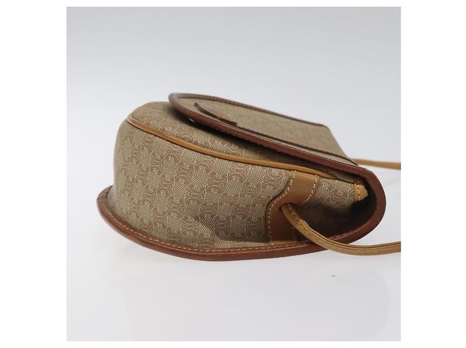 Céline Borsa a spalla in tela Macadam CELINE PVC beige oro Auth BA1292 D'oro - vista 3