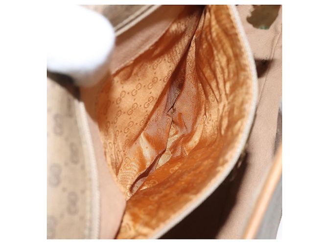 Borsa a Spalla GUCCI GG Supreme PVC Beige Oro 001 261 0688 Auth BA1027 D'oro - vista 11