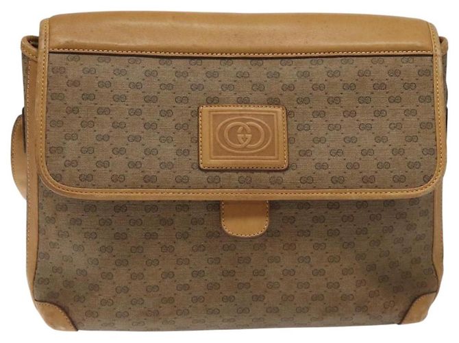 Borsa a Spalla GUCCI GG Supreme PVC Beige Oro 001 261 0688 Auth BA1027 D'oro - vista 13