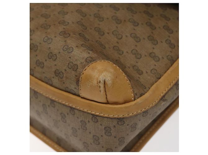 Borsa a Spalla GUCCI GG Supreme PVC Beige Oro 001 261 0688 Auth BA1027 D'oro - vista 15
