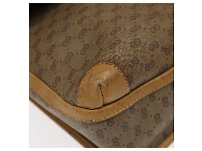 Borsa a Spalla GUCCI GG Supreme PVC Beige Oro 001 261 0688 Auth BA1027 D'oro - vista 16