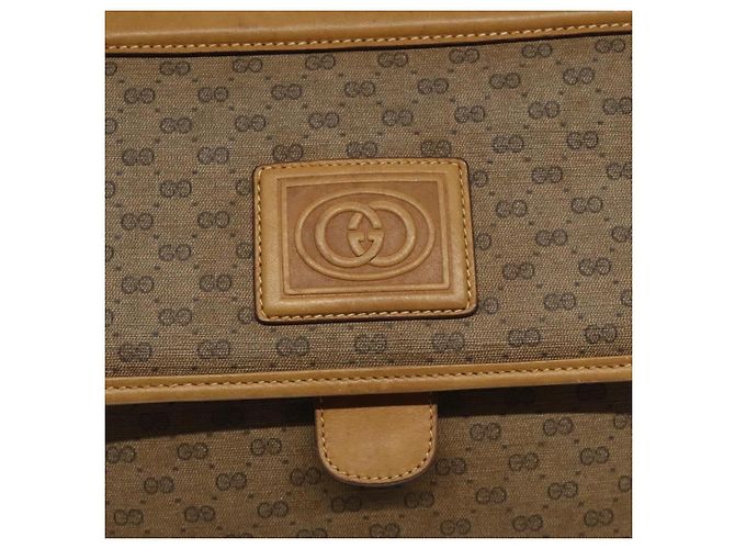 Borsa a Spalla GUCCI GG Supreme PVC Beige Oro 001 261 0688 Auth BA1027 D'oro - vista 18