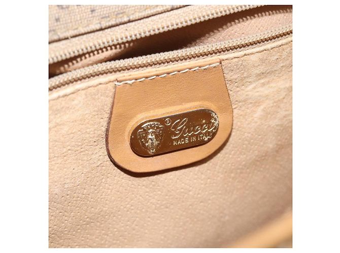 Borsa a Spalla GUCCI GG Supreme PVC Beige Oro 001 261 0688 Auth BA1027 D'oro - vista 19