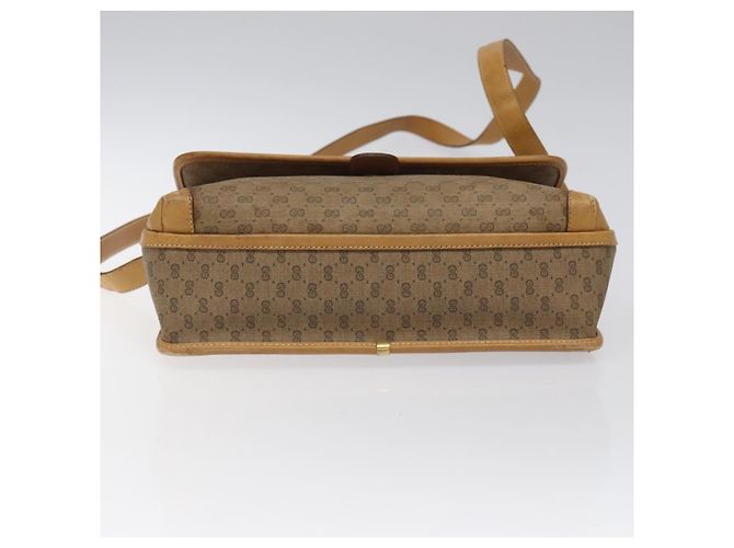 Borsa a Spalla GUCCI GG Supreme PVC Beige Oro 001 261 0688 Auth BA1027 D'oro - vista 5