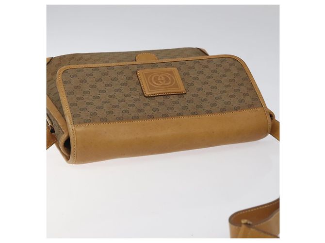 Borsa a Spalla GUCCI GG Supreme PVC Beige Oro 001 261 0688 Auth BA1027 D'oro - vista 6