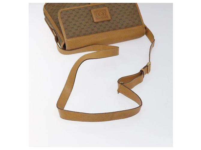 Borsa a Spalla GUCCI GG Supreme PVC Beige Oro 001 261 0688 Auth BA1027 D'oro - vista 7