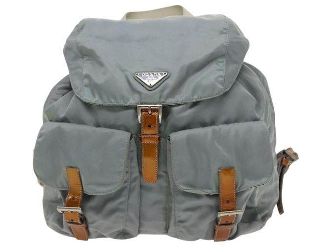 PRADA Backpack Nylon Light Blue Silver Auth 118295 Silvery - view 13