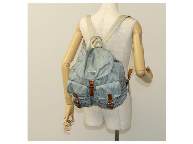 PRADA Backpack Nylon Light Blue Silver Auth 118295 Silvery - view 30