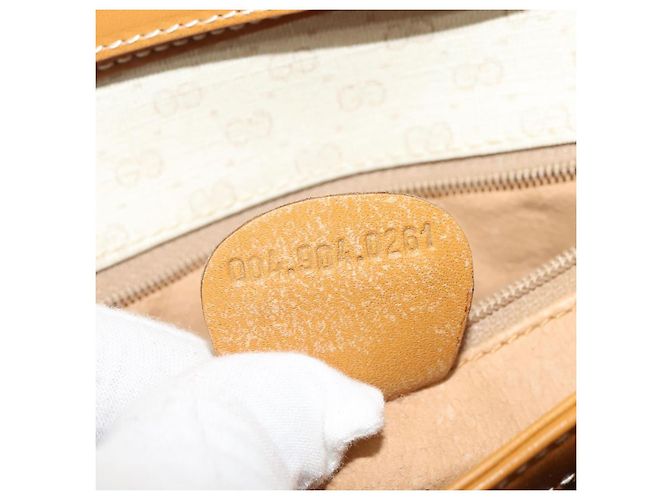 Gucci Borsa a spalla Micro GG Supreme PVC Beige Oro 004 904 0261 Auth BA1184 D'oro - vista 11