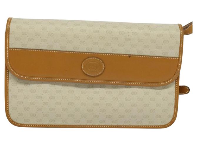 Gucci Borsa a spalla Micro GG Supreme PVC Beige Oro 004 904 0261 Auth BA1184 D'oro - vista 13