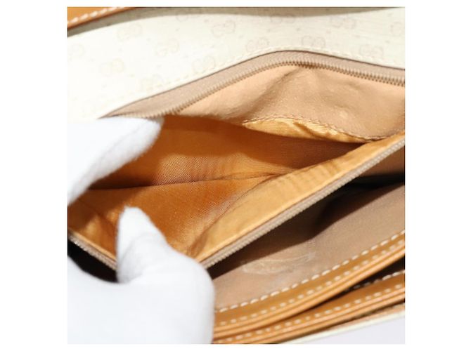 Gucci Borsa a spalla Micro GG Supreme PVC Beige Oro 004 904 0261 Auth BA1184 D'oro - vista 22
