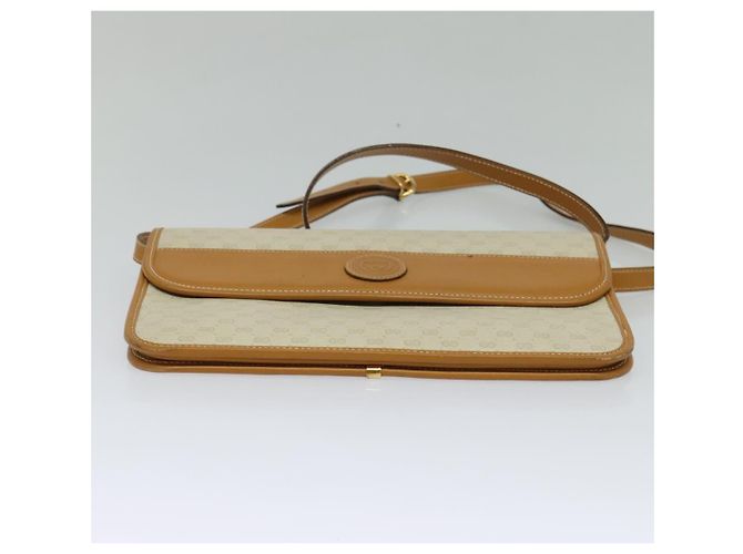 Gucci Borsa a spalla Micro GG Supreme PVC Beige Oro 004 904 0261 Auth BA1184 D'oro - vista 5