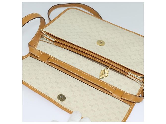 Gucci Borsa a spalla Micro GG Supreme PVC Beige Oro 004 904 0261 Auth BA1184 D'oro - vista 9