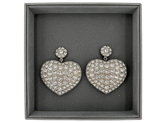 Everyday Balenciaga Orecchini pendenti in metallo a forma di cuore argento - vista 2