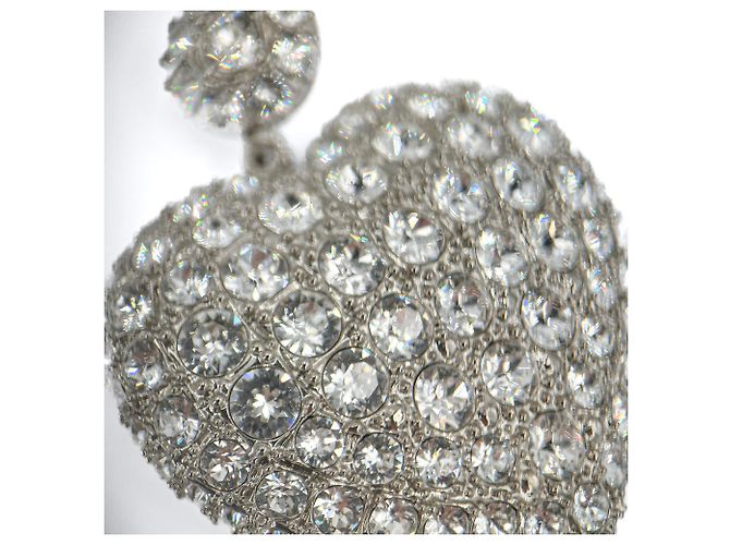 Everyday Balenciaga Orecchini pendenti in metallo a forma di cuore argento - vista 3