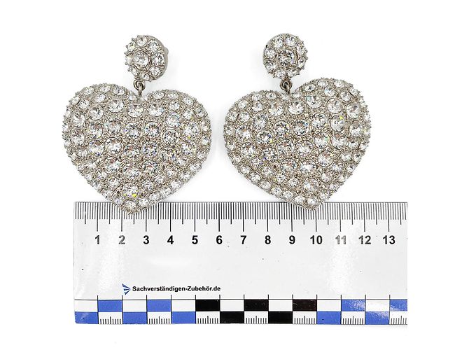 Everyday Balenciaga Orecchini pendenti in metallo a forma di cuore argento - vista 5