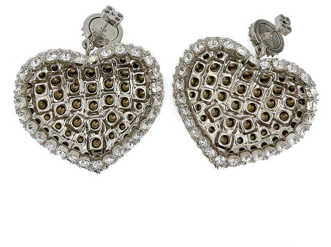 Everyday Balenciaga Orecchini pendenti in metallo a forma di cuore argento - vista 6