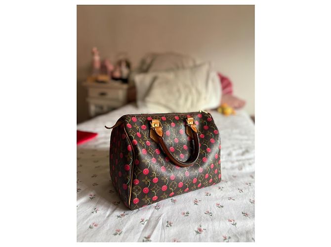 Louis Vuitton Speedy 25 Ciliegia Murakami Marrone scuro - vista 4