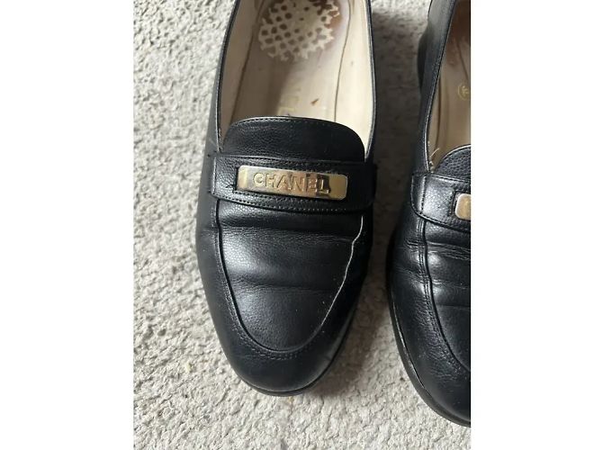 Mocassini Chanel in pelle nera Nero - vista 4