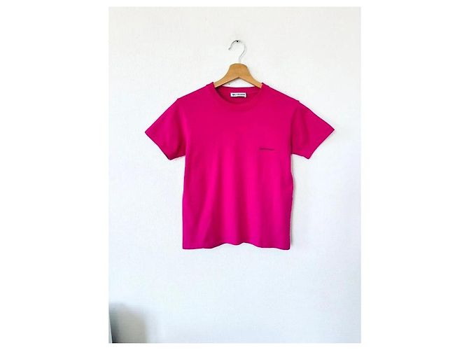 Camiseta Balenciaga con logo de algodón fucsia - vista 2