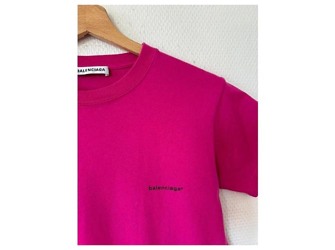 Camiseta Balenciaga con logo de algodón fucsia - vista 5
