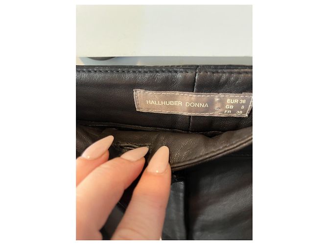 Hallhuber Lederhose Dunkelrot Bordeaux - Ansicht 3