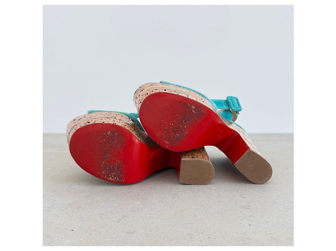 Sandali con platform Dombasle Christian Louboutin scamosciati turchesi Turchese - vista 6
