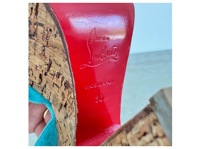 Sandali con platform Dombasle Christian Louboutin scamosciati turchesi Turchese - vista 7