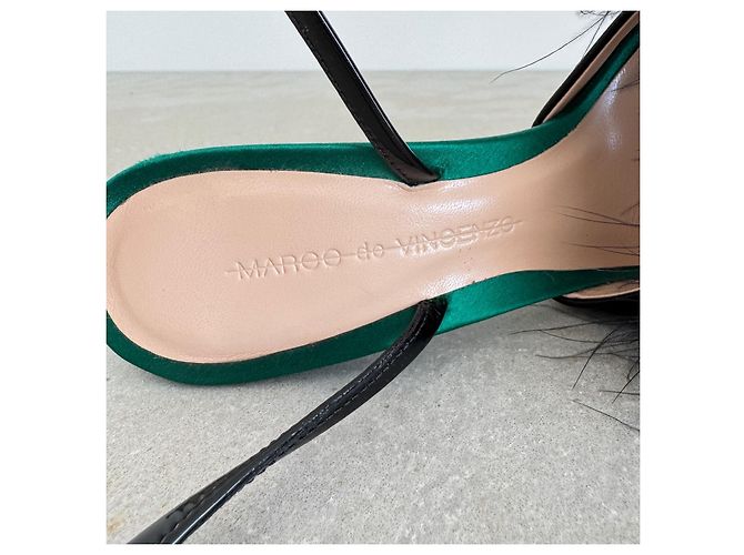 Autre Marque Décolleté in piume Marco de Vincenzo Nero Verde - vista 8