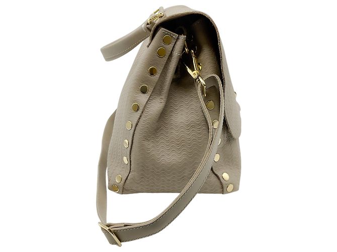 Borsa Postina M in pelle taupe Zanellato - vista 2