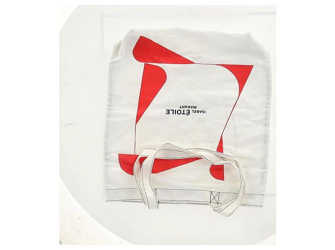 Borsa stampata Étoile Isabel Marant in tela bianca Bianco - vista 6