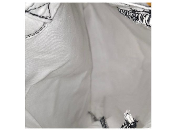 Étoile Isabel Marant bedruckte Tasche aus weißem Canvas - Ansicht 5