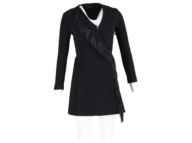 Abito mini con frange Alexander Wang in viscosa nera Nero - vista 4