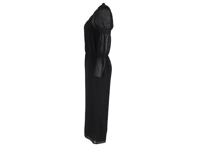 Michael Kors Jumpsuit mit gerafften Ärmeln aus schwarzem Polyester - Ansicht 2