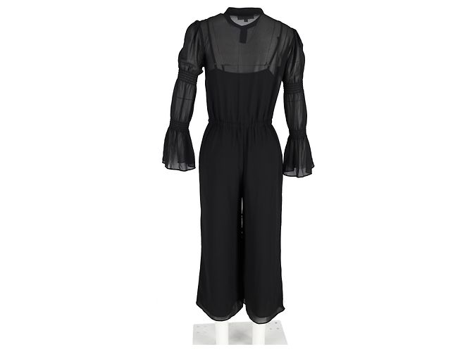 Michael Kors Jumpsuit mit gerafften Ärmeln aus schwarzem Polyester - Ansicht 6
