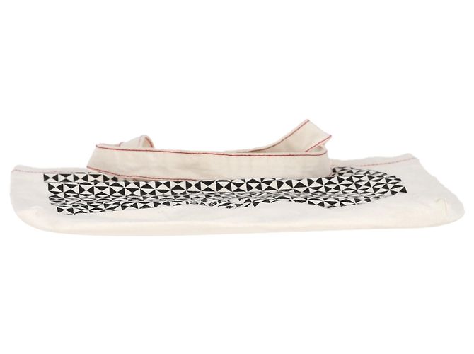 Isabel Marant bedruckte Canvas-Tasche aus weißer Baumwolle - Ansicht 2