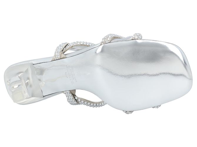 Valentino Garavani Sandali Valentino Chain 1967 Argento Metallico - vista 4