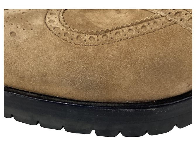 Botas ankle Hermès Findlay em camurça marrom Vermelho - vista 5