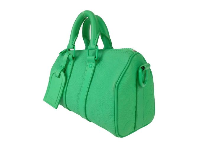 Keepall Borsa a mano in pelle Taurillon verde Louis Vuitton - vista 2