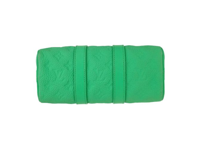 Keepall Borsa a mano in pelle Taurillon verde Louis Vuitton - vista 4