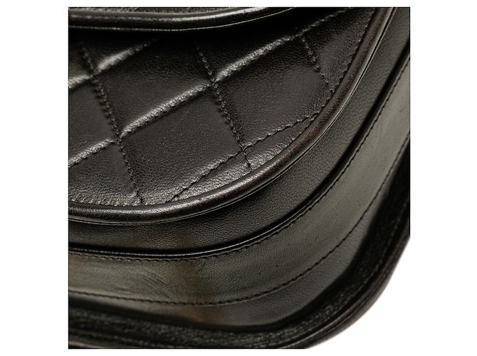 Chanel Negro CC Acolchado de Cordero con Cadena - vista 10