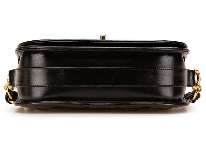 Chanel Negro CC Acolchado de Cordero con Cadena - vista 3