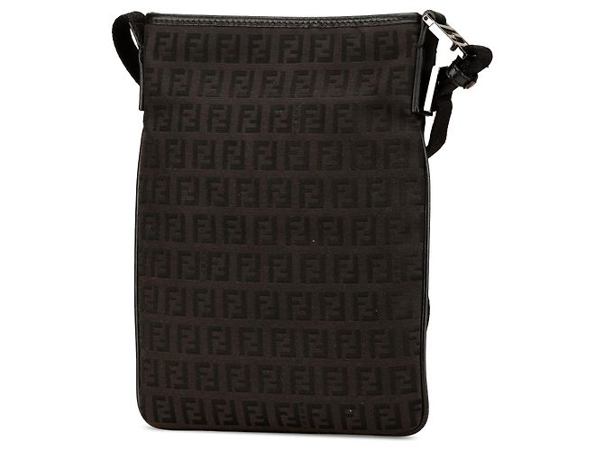 Borsa a tracolla in tela Zucchino nera di Fendi Nero - vista 2