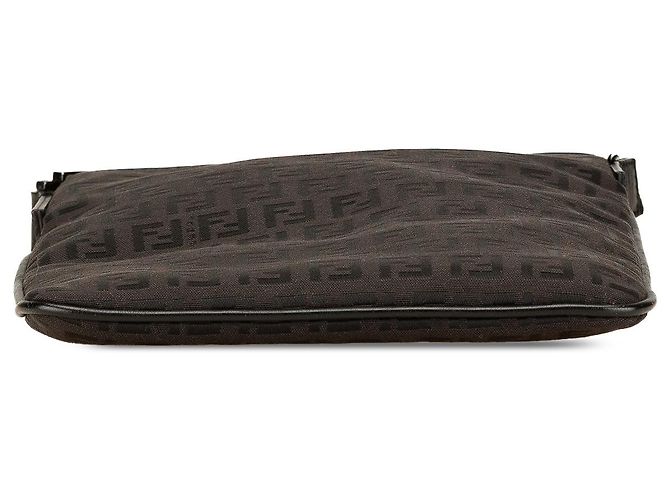 Borsa a tracolla in tela Zucchino nera di Fendi Nero - vista 3