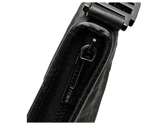 Borsa a tracolla in tela Zucchino nera di Fendi Nero - vista 7