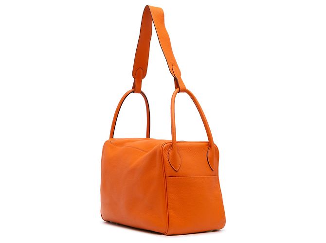 Hermès Arancione Clemence Lindy 34 - vista 2