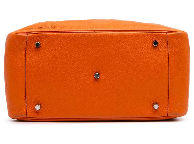 Hermès Arancione Clemence Lindy 34 - vista 3